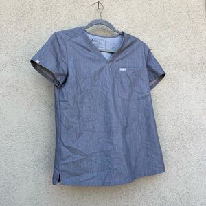 Figs Catarina Scrubs Technical Collection Shirt Top XS Gray Medical Hospital